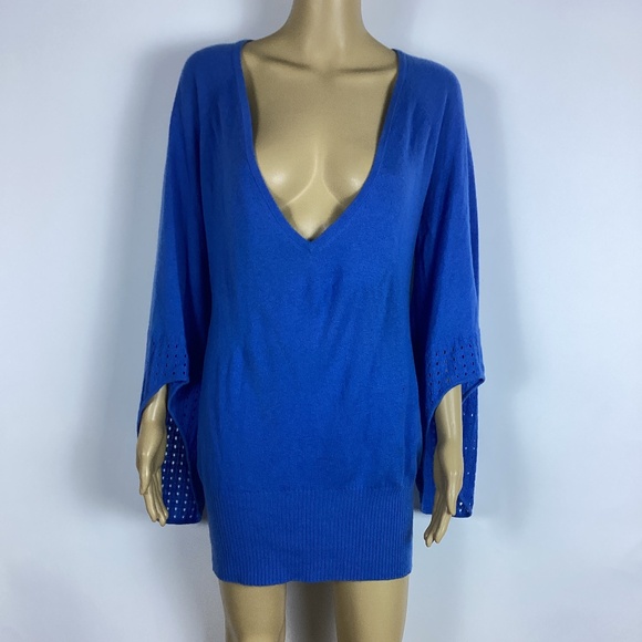 Christiane Celle Calypso Sweaters - Christiane Celle Calypso Cashmere Deep V Neck Long sweater  / Mini dress S